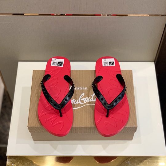 christian louboutin red flip flop nails